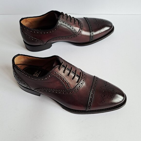 NEW Di Bianco Mens Burgundy Oxfords & Lace Ups Brogue Shoes Size 6.5